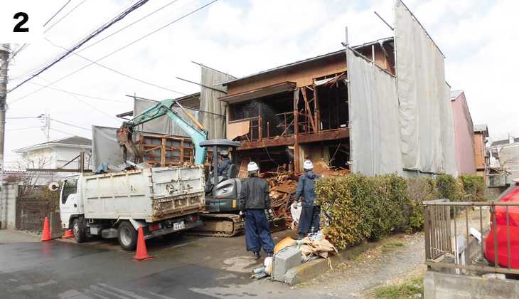 木造住宅解体着工時写真1