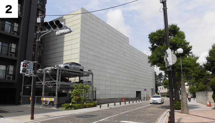 立体駐車場解体着工前養生写真